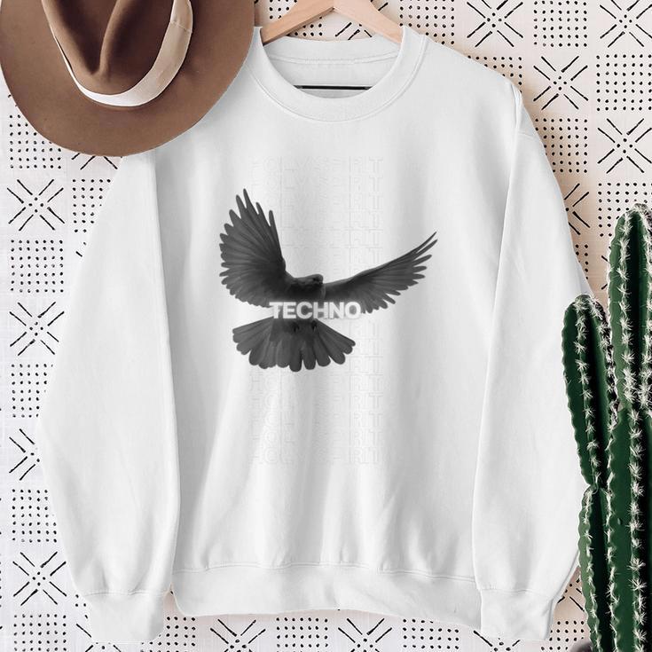 Techno Holy Spirit Rave Bird Raabe Hardtechno Deep Trance Sweatshirt Geschenke für alte Frauen