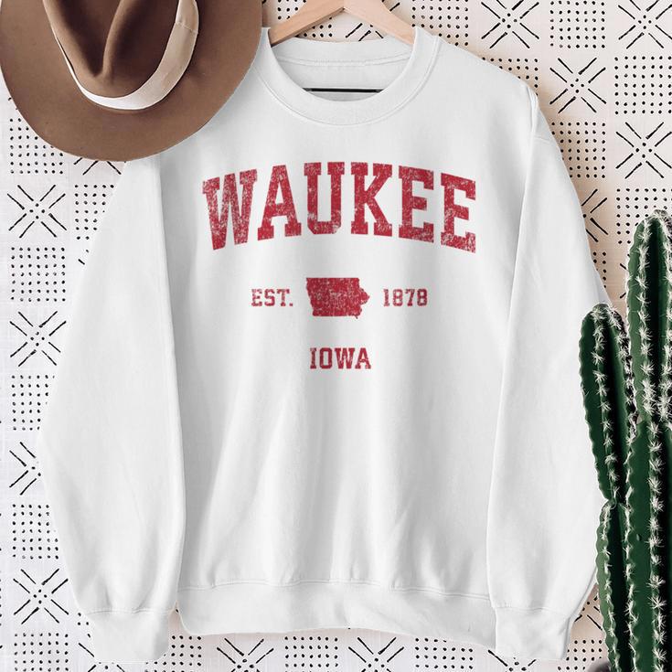 Waukee Iowa Iaintage-Sportdesign Roter Druck Sweatshirt Geschenke für alte Frauen