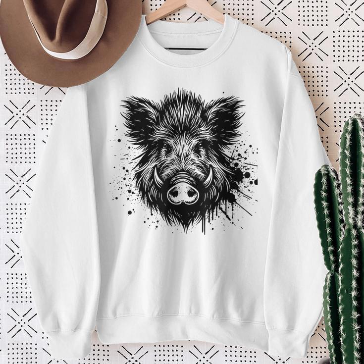 Wild Boar Boar Hunting Hunter Wild Boar Green Sweatshirt Geschenke für alte Frauen