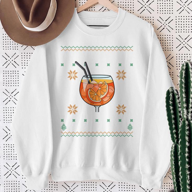 They See Me Aperollin' X Merry Spritzmas Xmas Christmas Long-Sleeved Sweatshirt Geschenke für alte Frauen