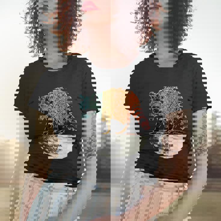 Retro Trashpanda On The Half Moon Vintage Raccoon Women's T-Shirt Gifts for Her