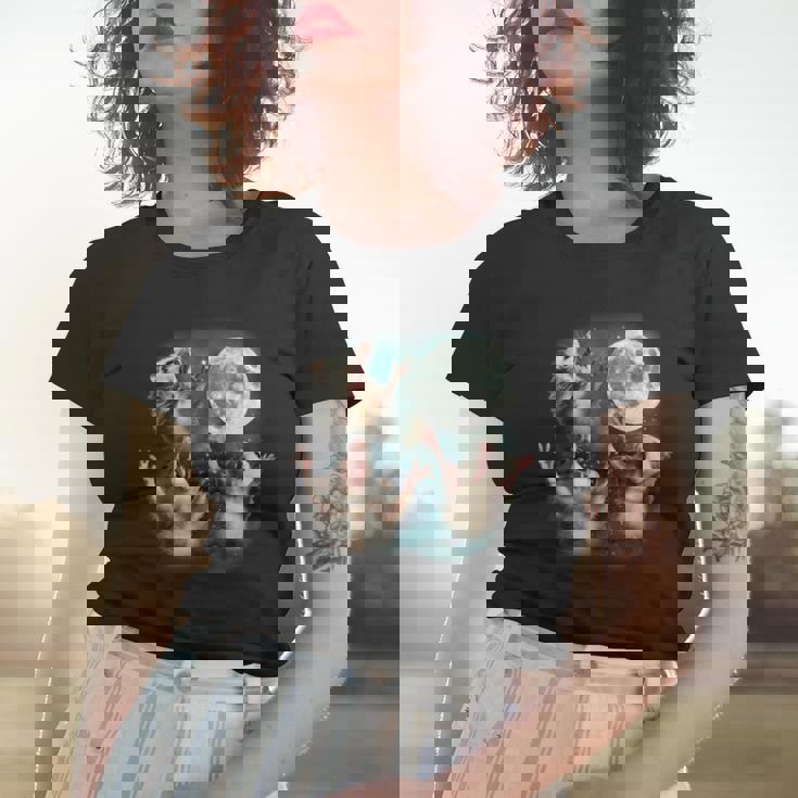 Three Possum Moon Women's T-Shirt – Cursed Meme Design Gifts for Her
