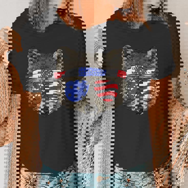 Patriotic Raccoon Women's T-Shirt | July 4th Trash Panda Style