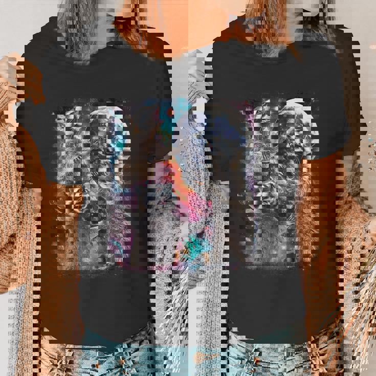 Three Racoon Moon Women's T-Shirt - Cursed Meme Design