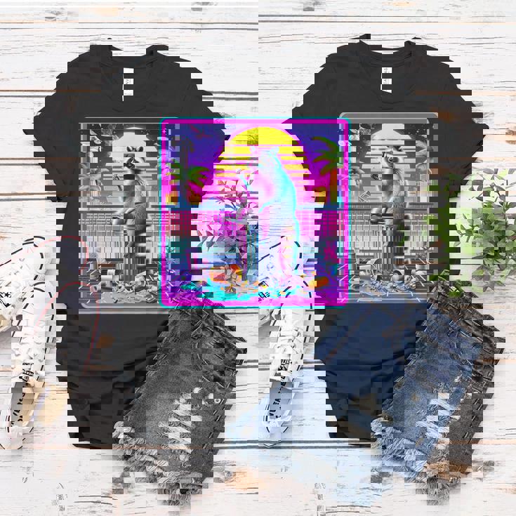 Vaporwave Raccoon Women's T-Shirt | Retro Synthwave Design Unique Gifts