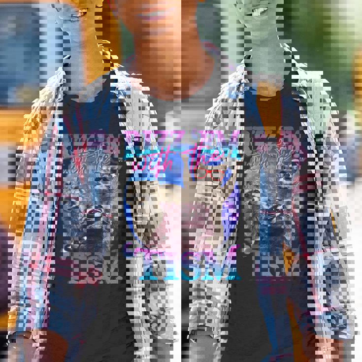 Rizz Em With The Tism Retro Raccoon Meme Graphic Youth T-Shirt
