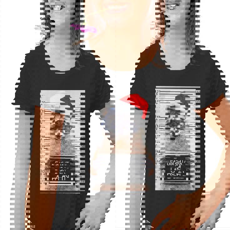 Dear Santa Youth T-Shirt - Festive Raccoon Christmas Graphic