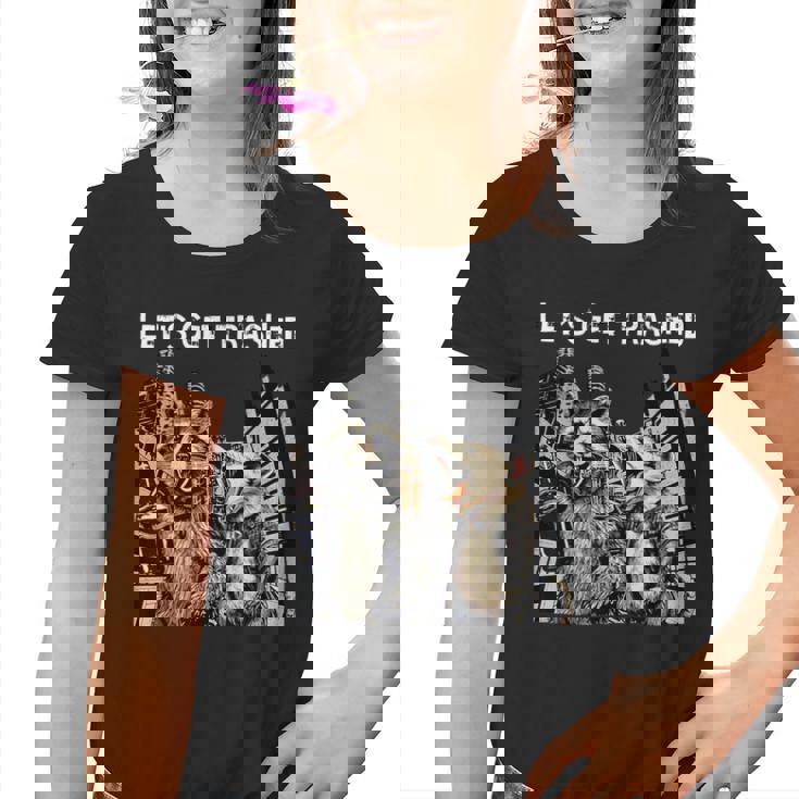 Let's Get Trashed Youth T-Shirt - Fun Raccoon & Opossum Beer Theme