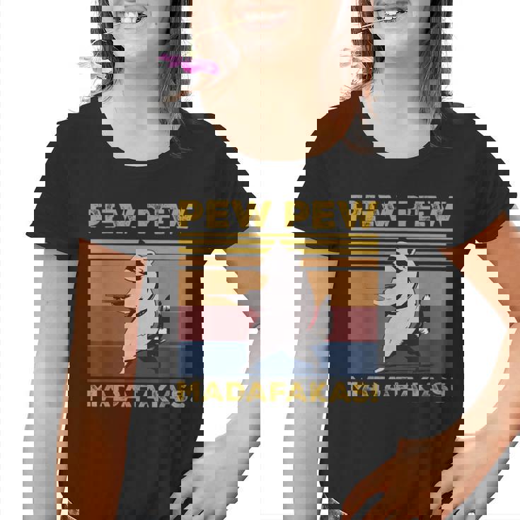 Pew Pew Madafakas Youth T-Shirt - Vintage Raccoon Graphic Tee