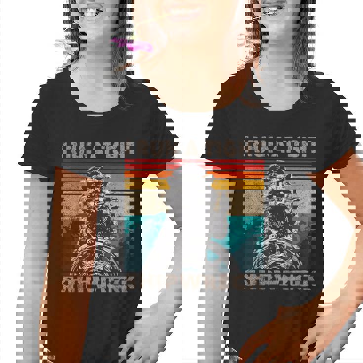 Raccoon Captain Youth T-Shirt - Vintage Shipwreck Graphic