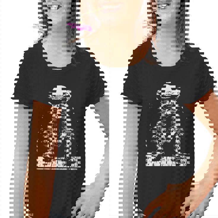 Raccoon Cowboy Western Unisex T-Shirt - Fun Graphic for Adults & Kids