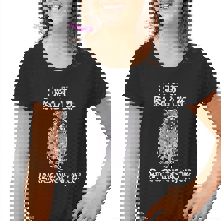 Raccoon Love Graphic Youth T-Shirt - Cute Lover's Gift