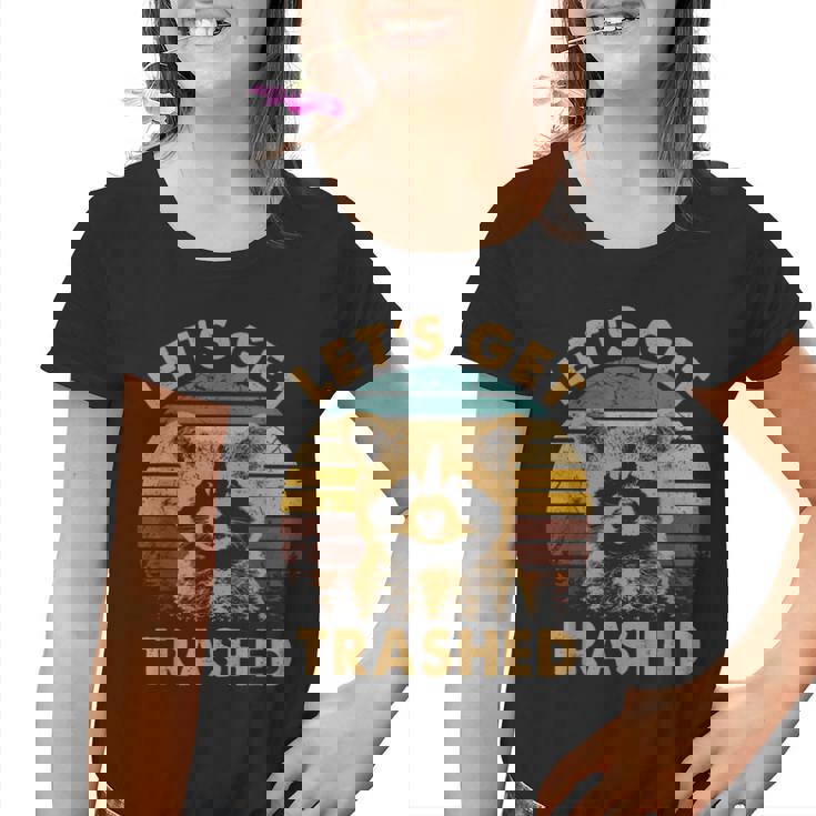 Raccoon Lovers Adorable Animal Let's Get Trashed Small Graphic Youth T-Shirt