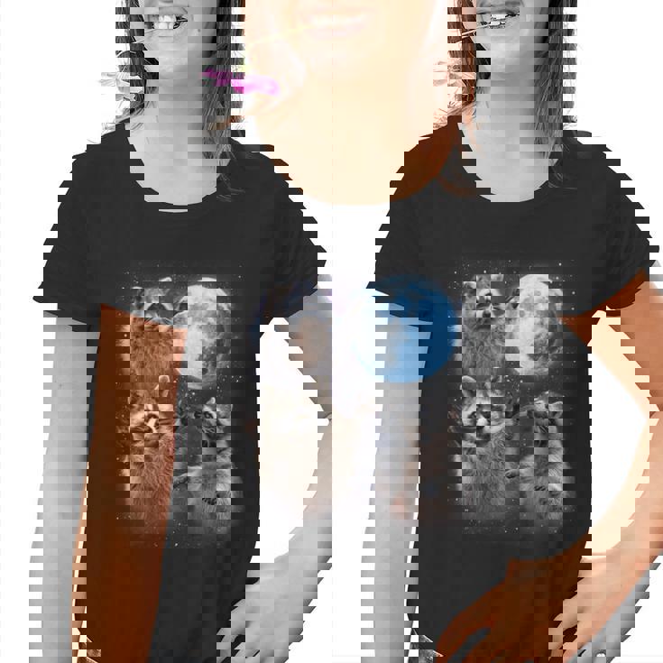 Raccoon Moonlight Howl Youth T-Shirt | Whimsical Graphic Tee