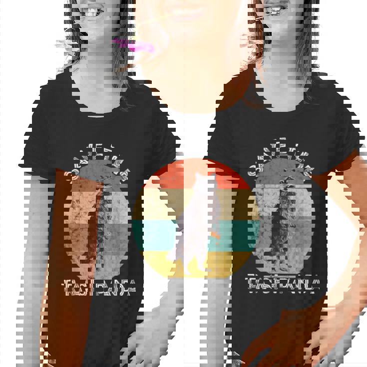 Save the Raccoon Youth T-Shirt - Retro Vintage Sunset Graphic