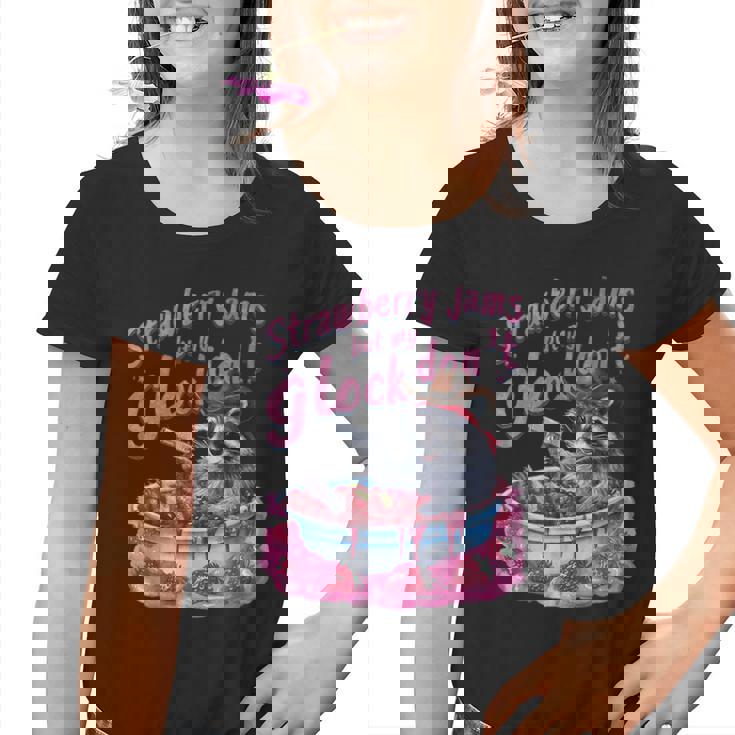 Strawberry Jams Raccoon Youth T-Shirt - Fun Graphic Tee