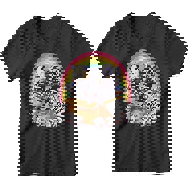 Adopt Street Animals Youth T-Shirt | Vintage Raccoon & Skunk
