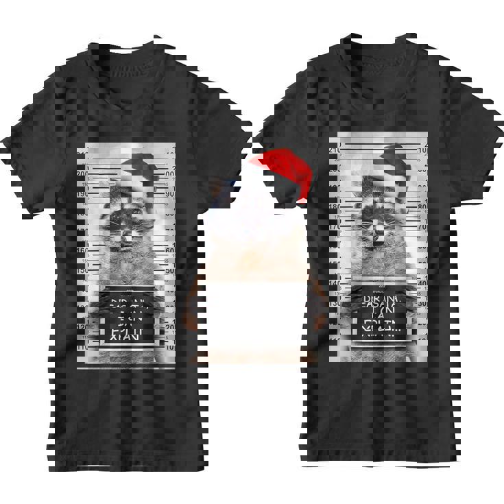 Dear Santa Youth T-Shirt - Festive Raccoon Christmas Graphic