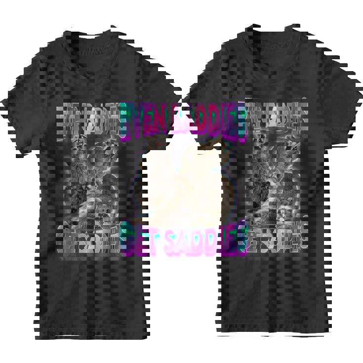 Even Baddies Get Saddies Raccoon Oddly Specific Meme Graphic Youth T-Shirt