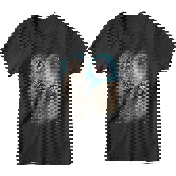 Raccoon Graphic T-Shirt for Youth - Moon Howling Design