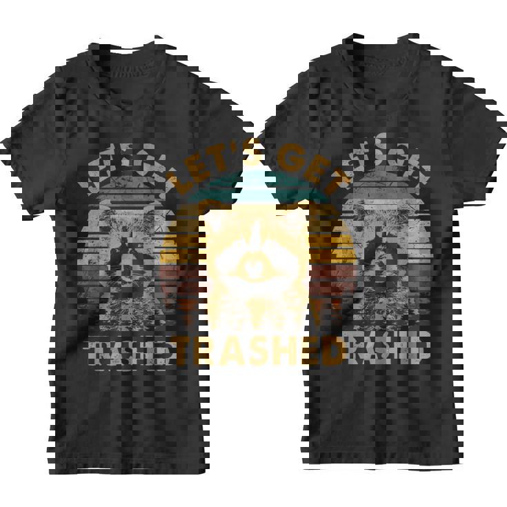 Raccoon Lovers Adorable Animal Let's Get Trashed Small Graphic Youth T-Shirt