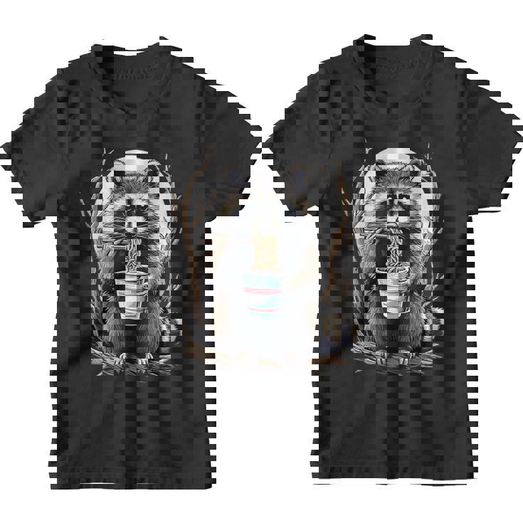 Raccoon Noodle Cup Graphic Youth T-Shirt - Fun Unisex Wear