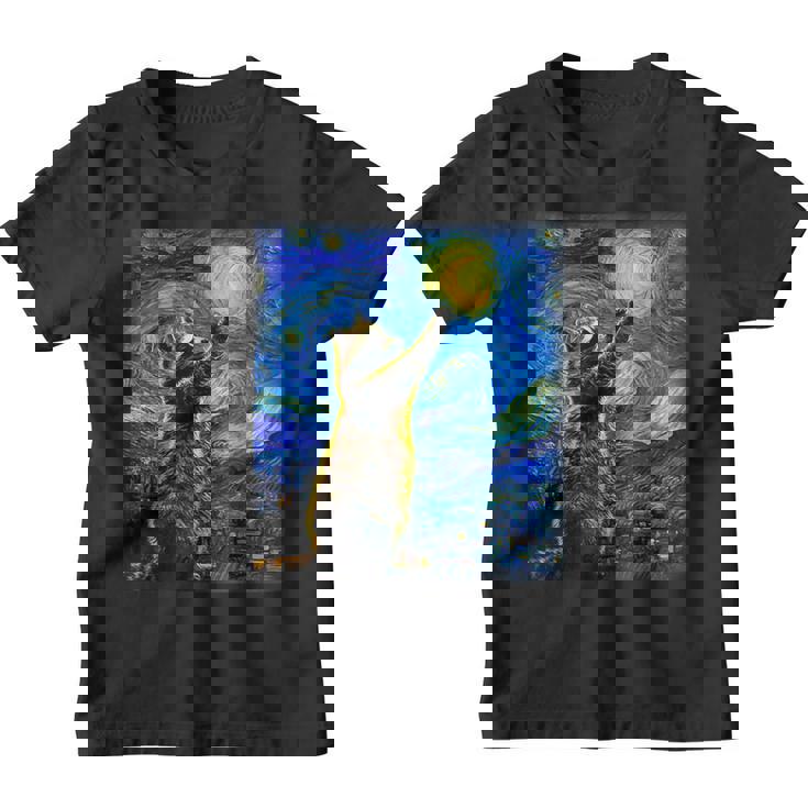 Raccoon Starry Night Youth T-Shirt | Van Gogh Art Design