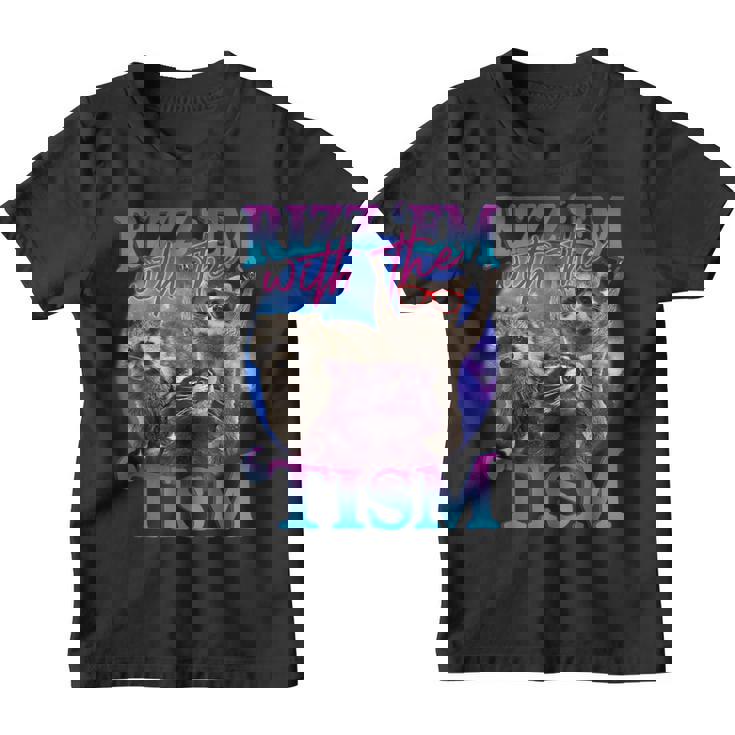 Retro Raccoon Tism Meme Youth T-Shirt | Fun Graphic Style