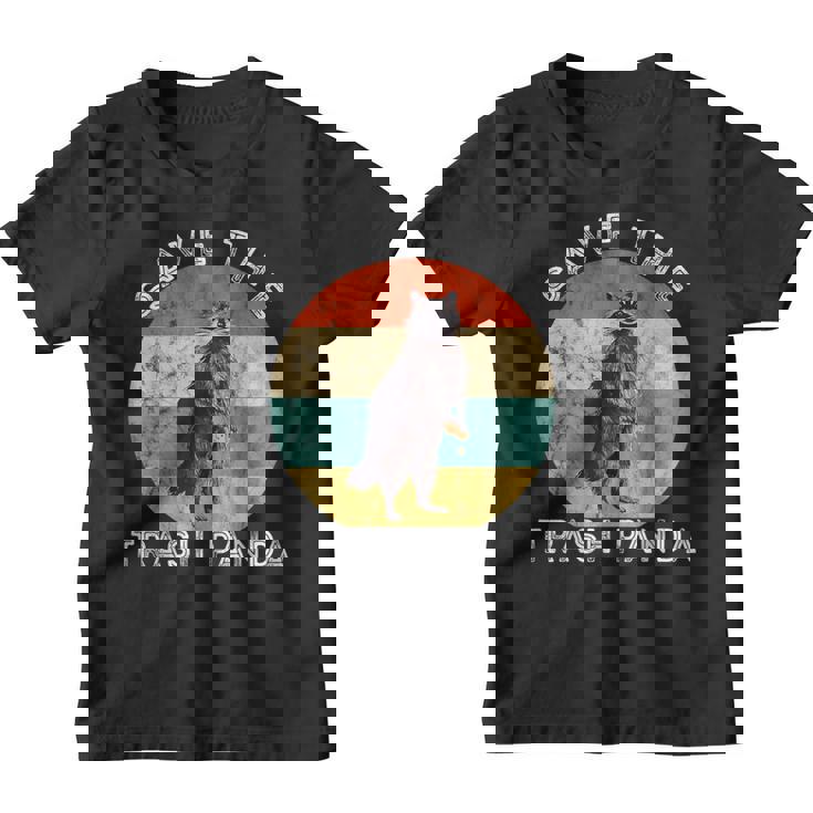 Save The Trash Panda Raccoon Animal Retro Vintage Sunset Graphic Youth T-Shirt