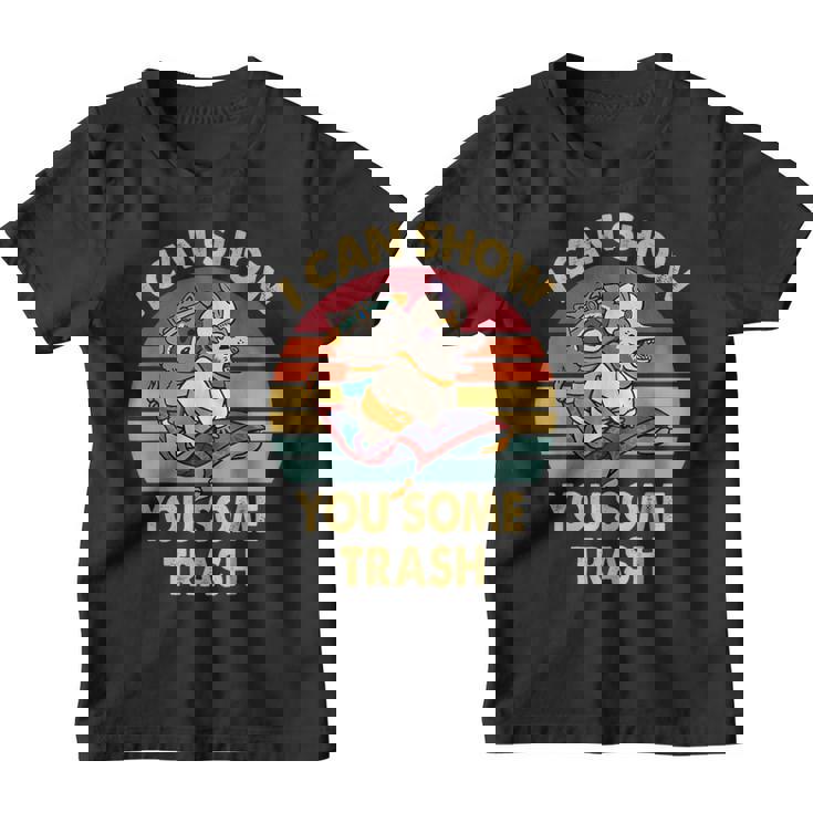 I Can Show You Some Trash Raccoon Vintage Lovers Graphic Youth T-Shirt