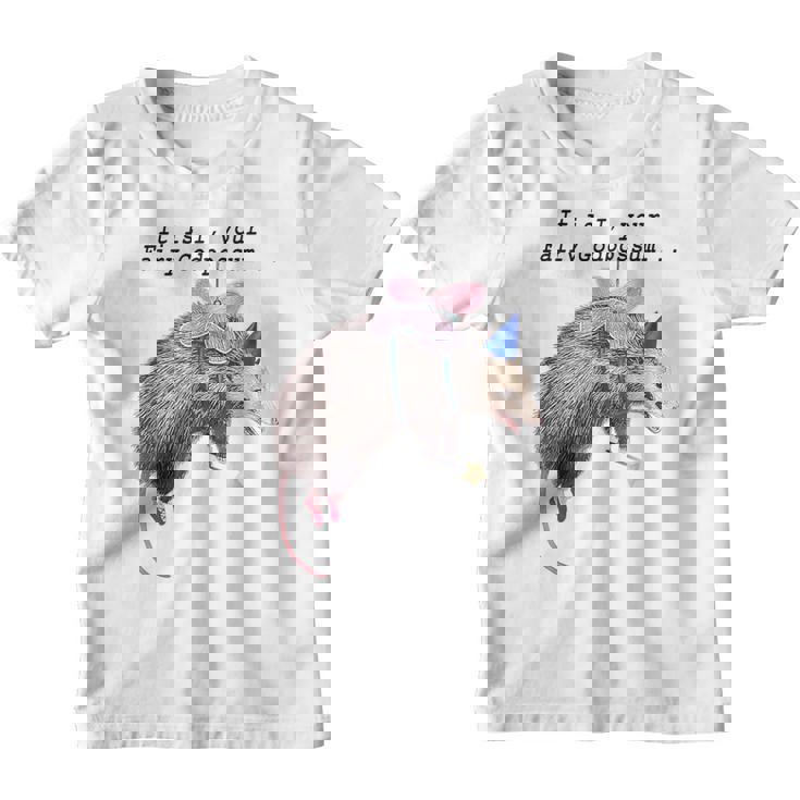 Fairy Godpossum Raccoon Trash Panda Youth T-Shirt - Fun Graphic