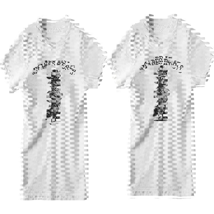 Raccoon Cowboy Graphic Youth T-Shirt - Fun Western Tee