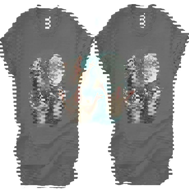 Three Possum Moon 3 Opossum Weird Cursed Meme Unisex Jersey T-Shirt