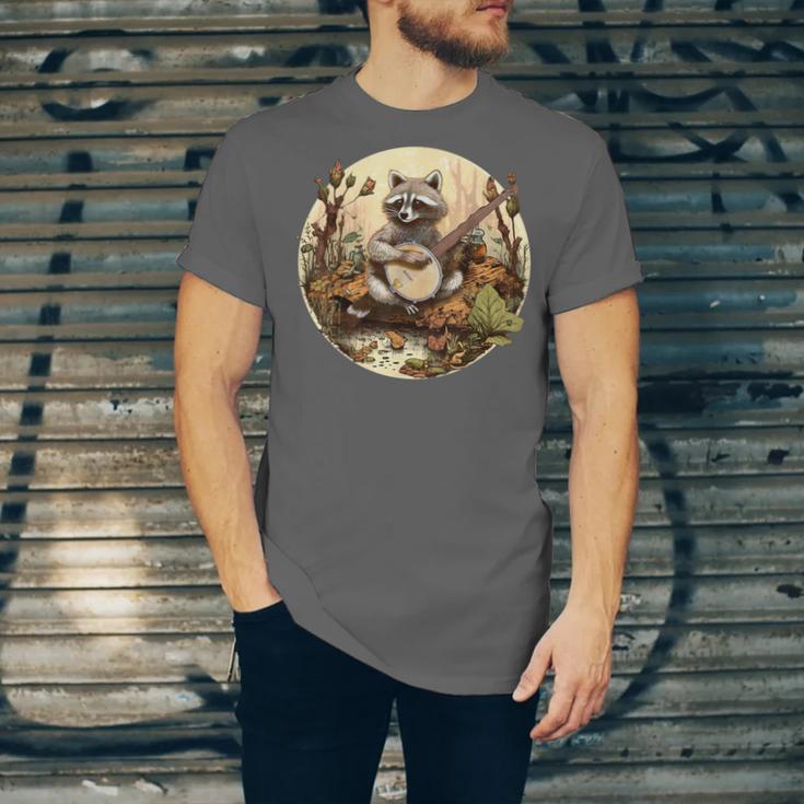 Vintage Cottagecore Aesthetic Raccoon Banjo Unisex T-Shirt
