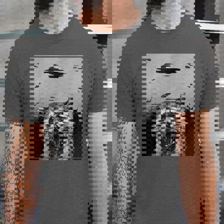 Alien UFO Raccoon Unisex Jersey T-Shirt - Fun for All Ages
