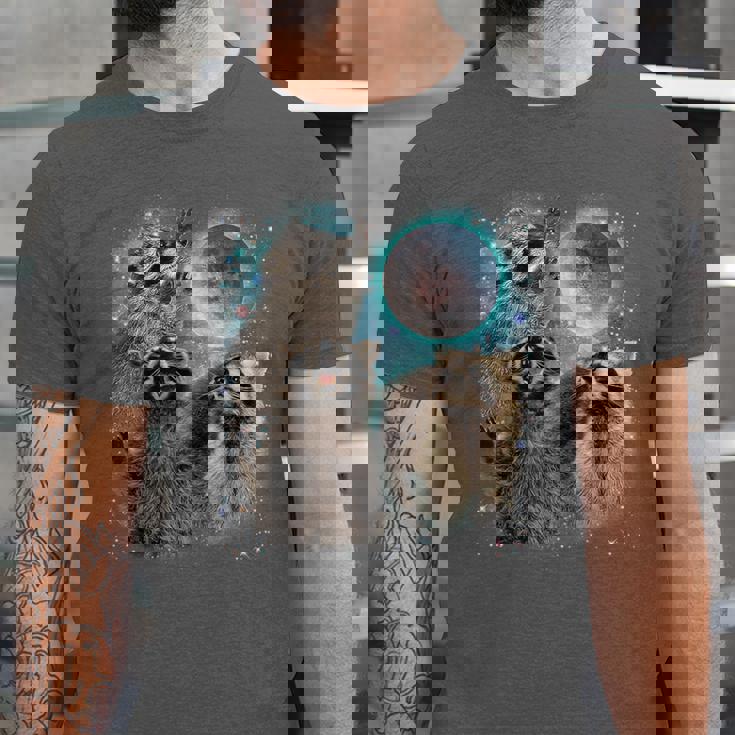 Raccoon Moon Howling Graphic Unisex T-Shirt for All Ages