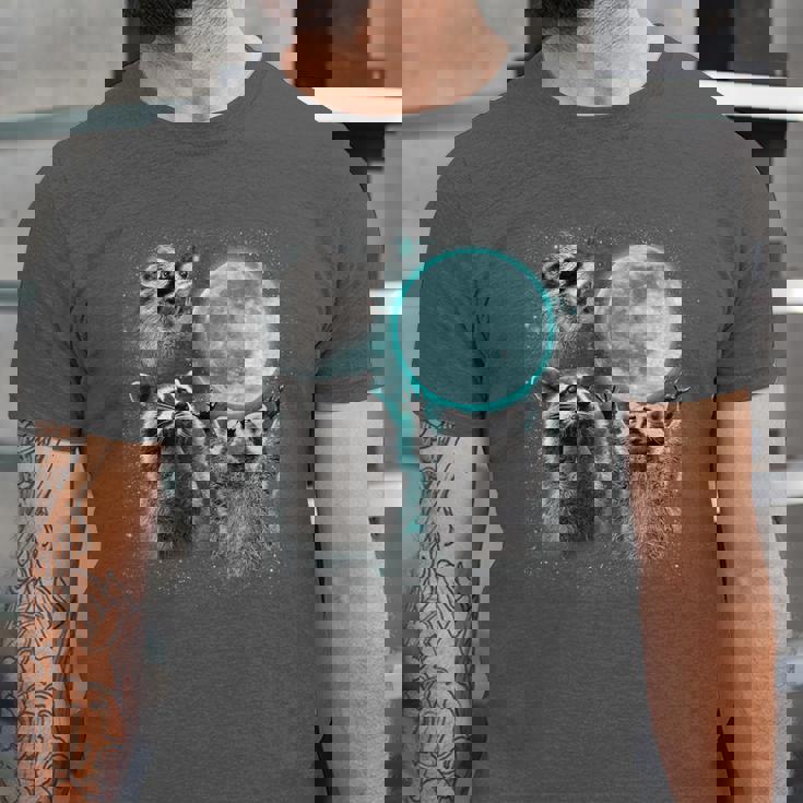 Raccoon Moon Howling | Unisex Jersey T-Shirt - Quirky Night Design