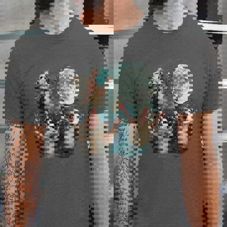 Three Possum Moon 3 Opossum Weird Cursed Meme Unisex Jersey T-Shirt