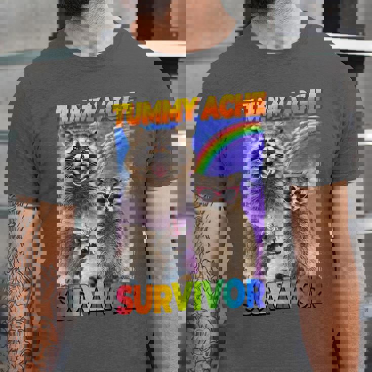 Tummy Ache Survivor Raccoon Unisex Tee - Comfort & Fun