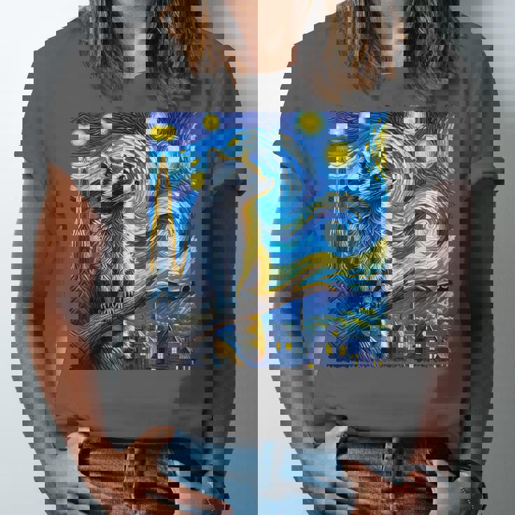 Raccoon Starry Night Art | Unisex T-Shirt | Van Gogh Inspired