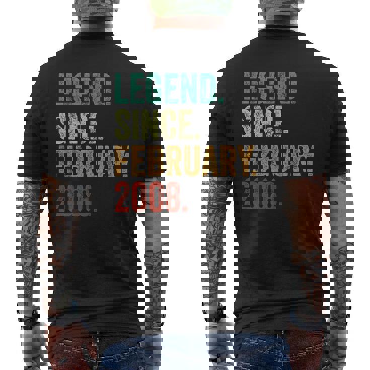 17 Years Old Legend Since February 2008 17Th Birthday Men's T-shirt Back Print