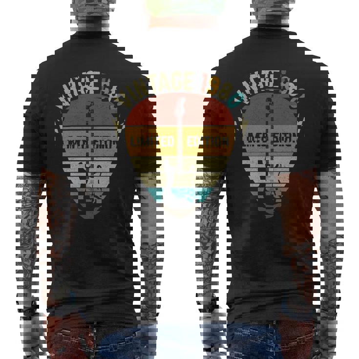 1980 Guitar Pick Vintage Men's T-shirt Back Print