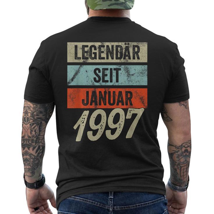 25Th Birthday Man 25 Years Legendary Since January 1997 T-Shirt mit Rückendruck