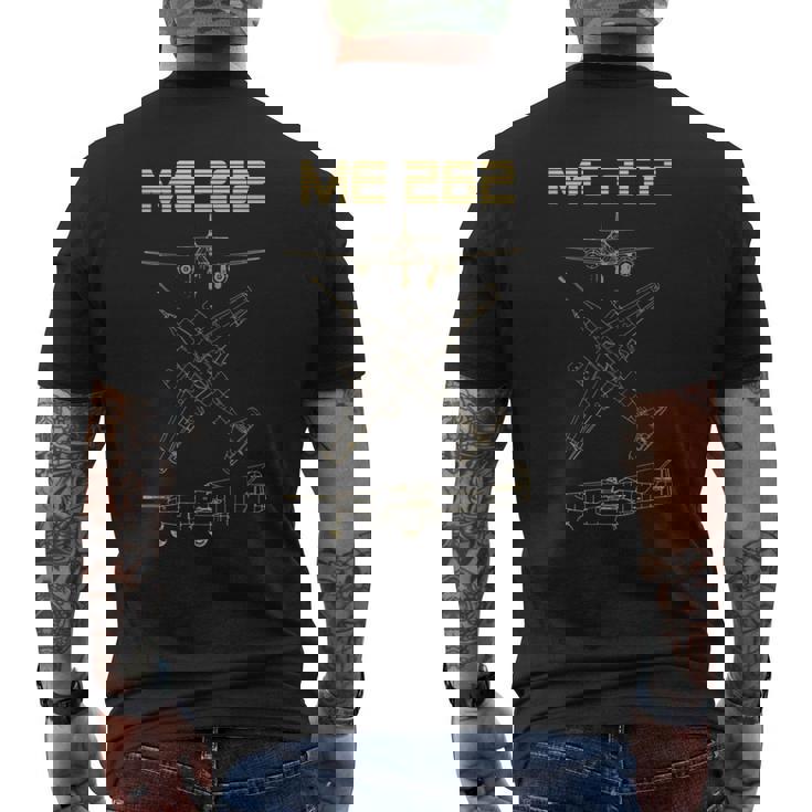 Me 262 Diagrama De Esquemas De Avión Alemán Ww2 Warbird Camiseta Hombre Estampado Espalda