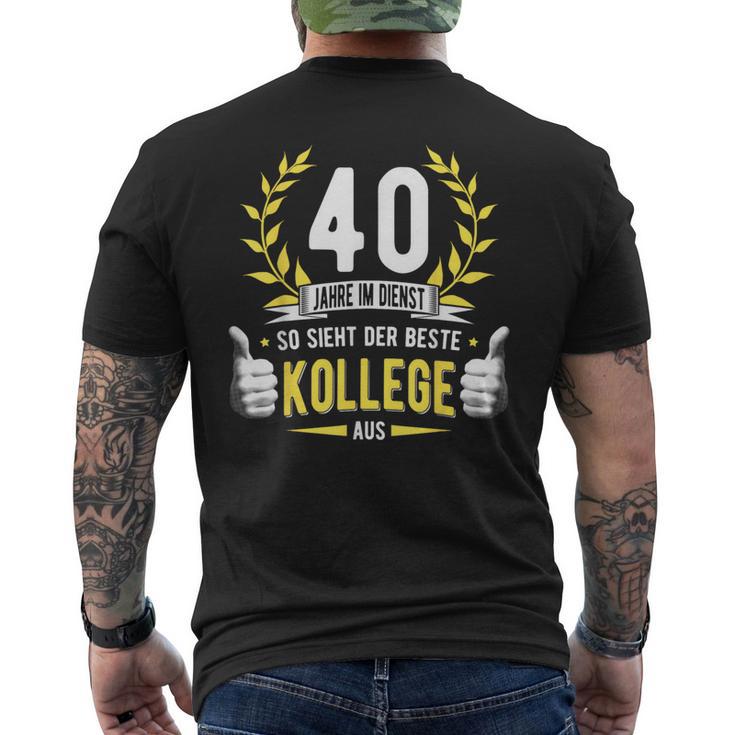 40 Jahre Dienst College Service Anniversary Company Anniversary Decorative T-Shirt mit Rückendruck