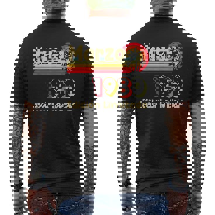 45 Cumpleaños Hombre 45 Años Hecho En 1980 Marzo Camiseta Hombre Estampado Espalda