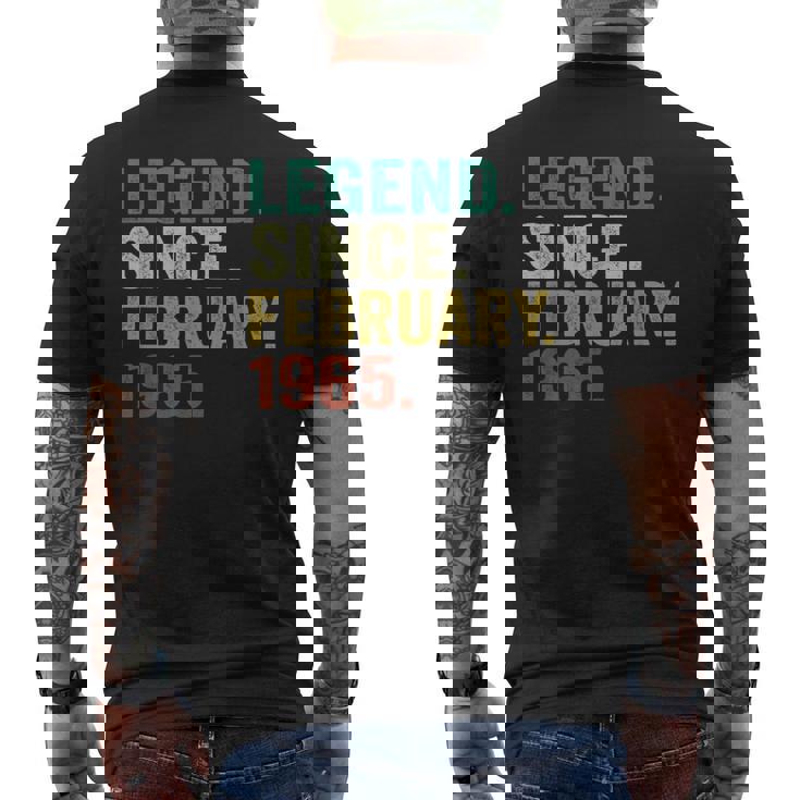 60 Years Old Legend Since February 1965 60Th Birthday Men's T-shirt Back Print