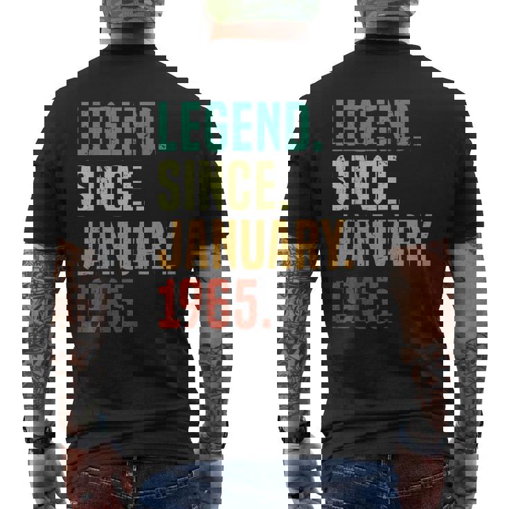 60 Years Old Legend Since January 1965 60Th Birthday Men's T-shirt Back Print