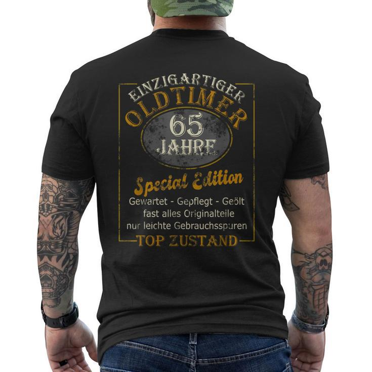 65Th Birthday Man 65 Years Oldtimer 65Er Papa Grandpa T-Shirt mit Rückendruck