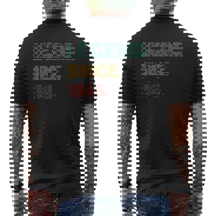 80 Years Old Legend Since 1945 80Th Birthday Men's T-shirt Back Print